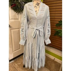 Kobi Halperin's Maylie Embroidered Midi Dress, blue color, xs